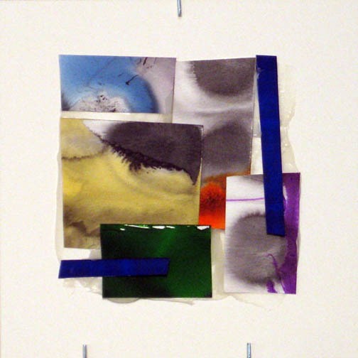Counter-Structure #0039, 8x8in., watercolor pieces collaged on clayboard, 2009