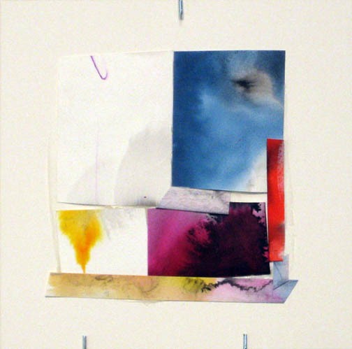 Counter-Structure #0043, 8x8in., watercolor pieces collaged on clayboard, 2009