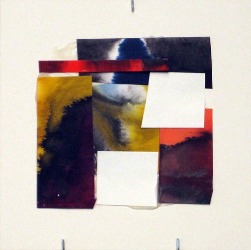 Counter-Structure #0054, 8x8in., watercolor pieces collaged on clayboard, 2009