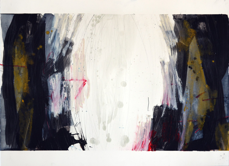 Untitled, 22”x30”, watercolor, graphite, oil stick on 140# Fabriano Artistico.